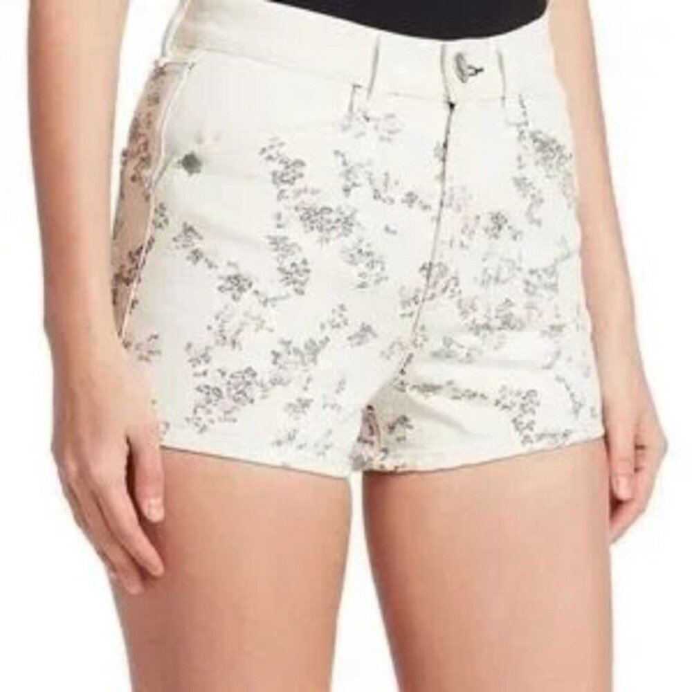 Rag & Bone Ellie Micro-Floral Denim Shorts Multicolor 28 (4-6) NWT